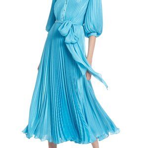 Badgley Mischka Teal Pleated Dress - NWT